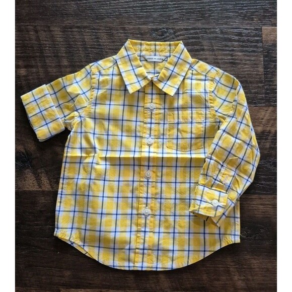 Janie And Jack Boys Plaid Shirt  Size 12-18 Months  Long Sleeve Button Down New - Picture 1 of 7